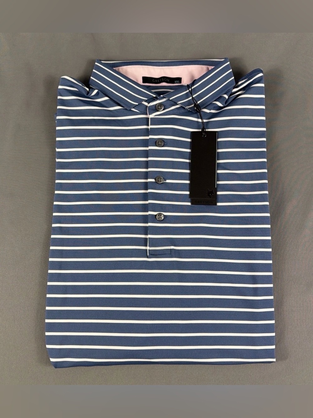Greyson Golf Shirt Polo Suni Striped Falcon Polyester Spandex NWT MSRP $118